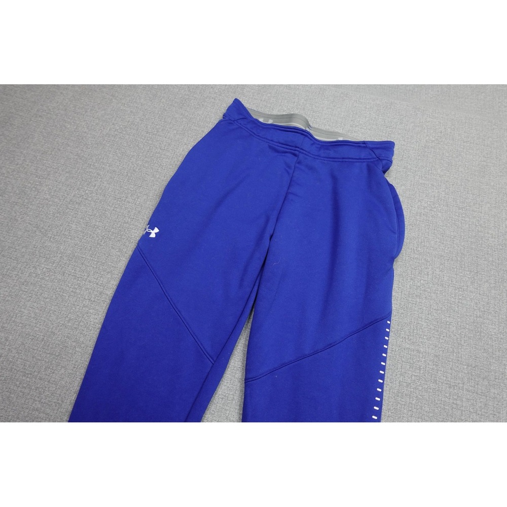 Under Armour ColdGear Sweatpants Mens Small Blue Fleece Joggers Thermal Warm Zip